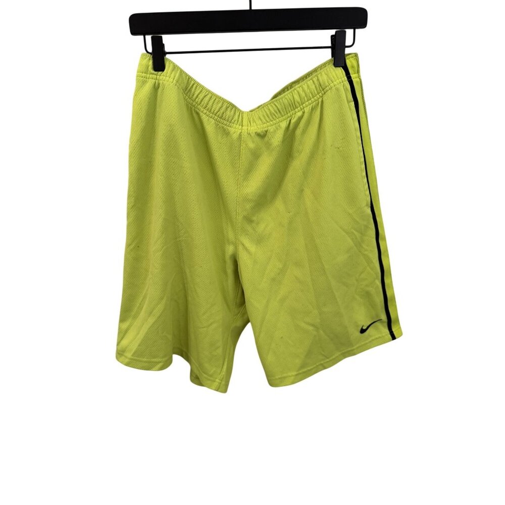Nike Men's dri fit neon yellow shorts size M